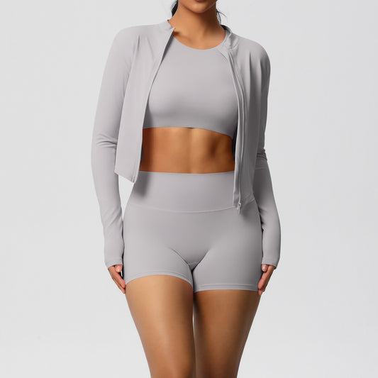 Three piece Jacket, Bra and hot pants set