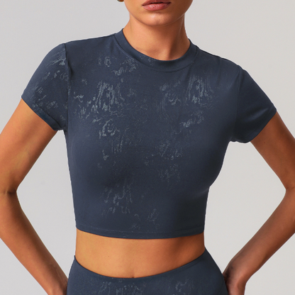 Printed cropped T shirt