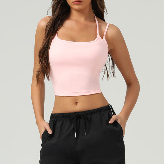 Double strap cropped vest