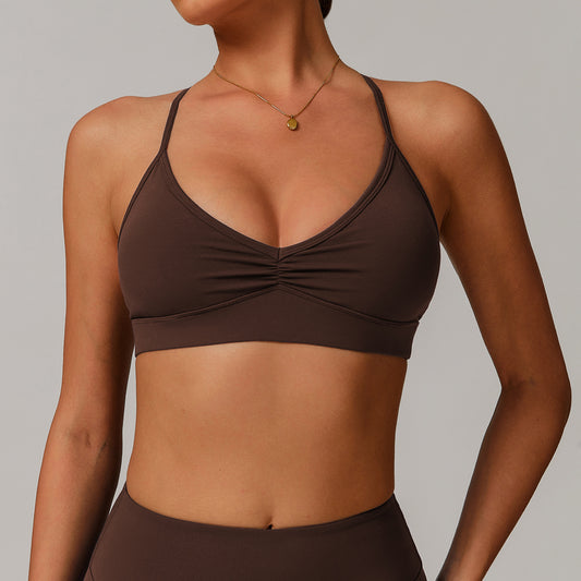 Cross back sports bra