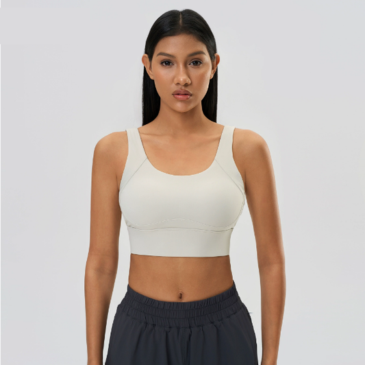 Low back high support sports bra