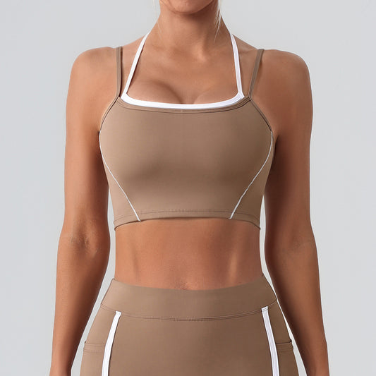 Contrast detail sports bra
