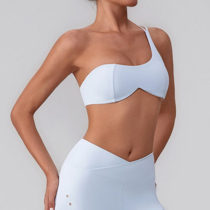 One shoulder sports bra