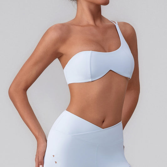 One shoulder sports bra