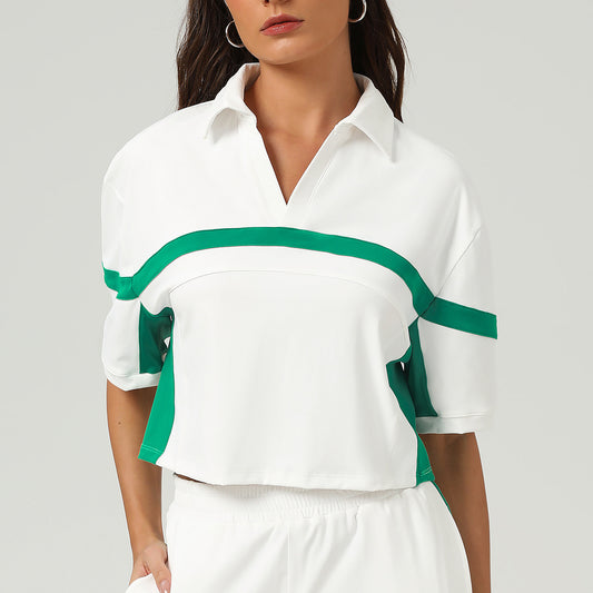 Contrast stripe T shirt