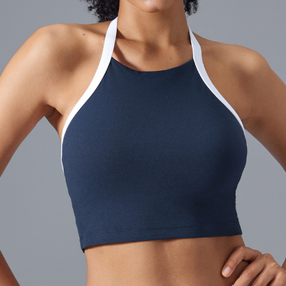 Contrast strap cropped vest