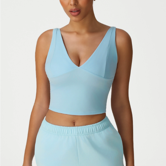 V neck medium support top