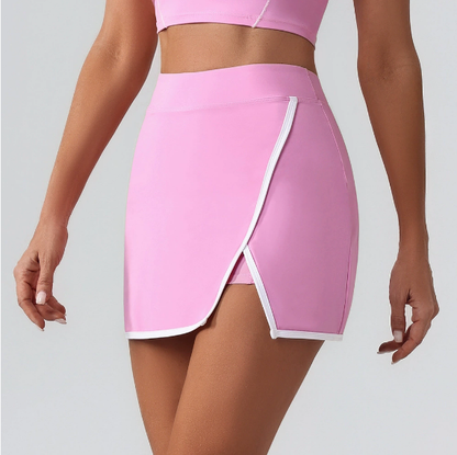 Contrast piping tennis skort