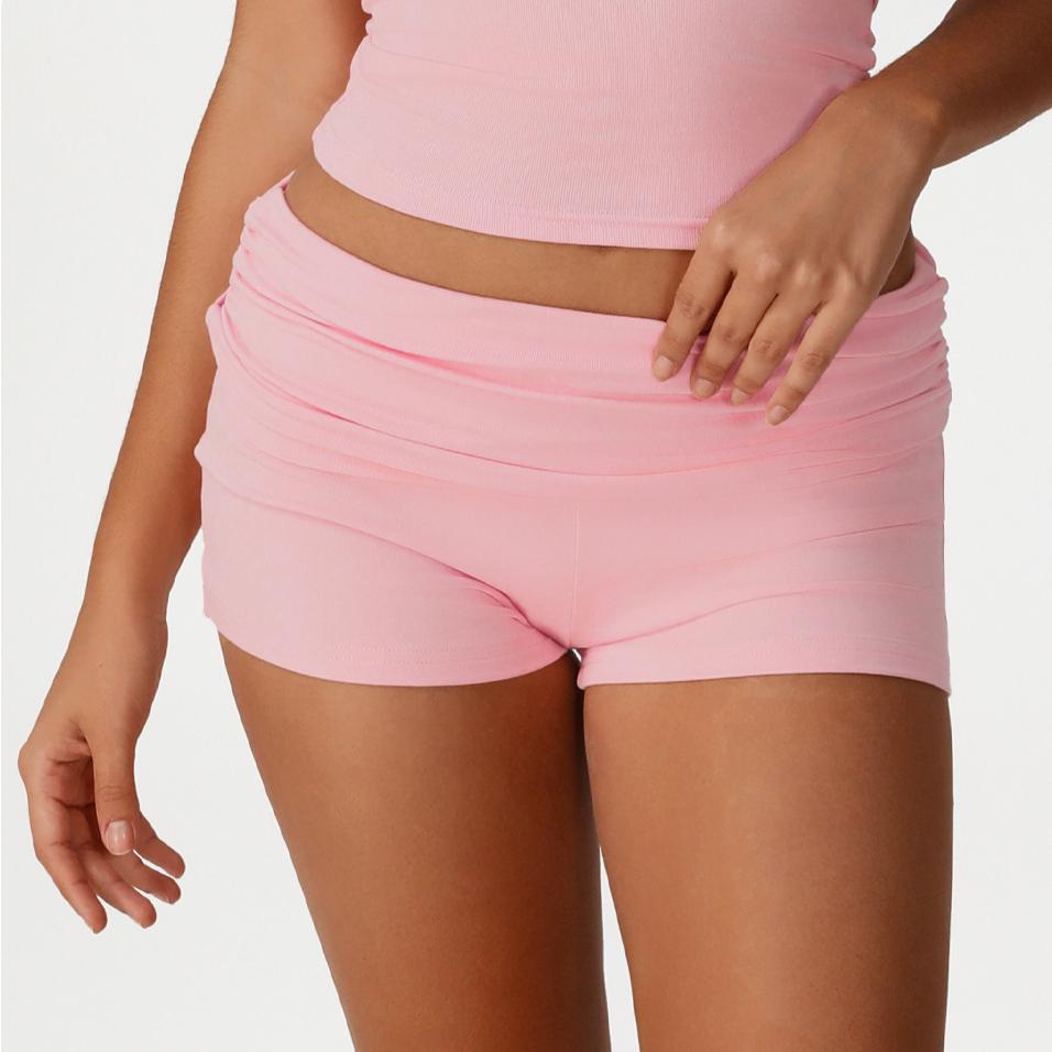 Pleated waist soft hot pants