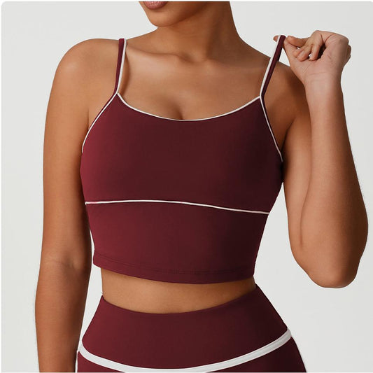 Contrast trim sports bra