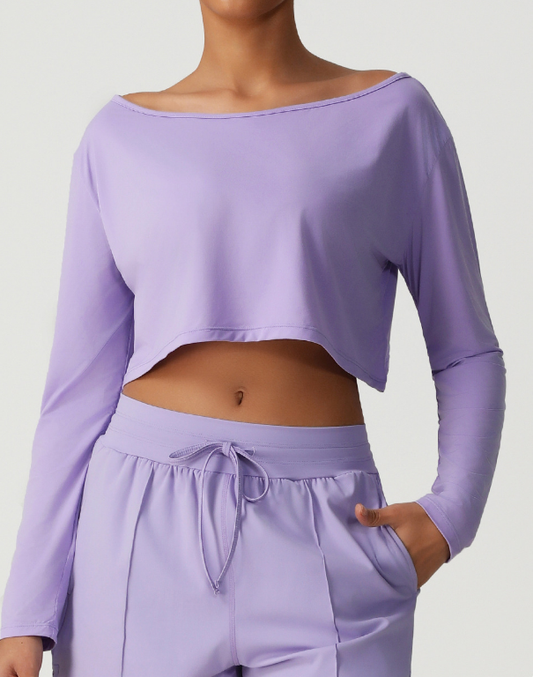 Boat neck cropped top