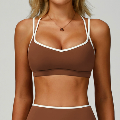 Double strap contrast bra