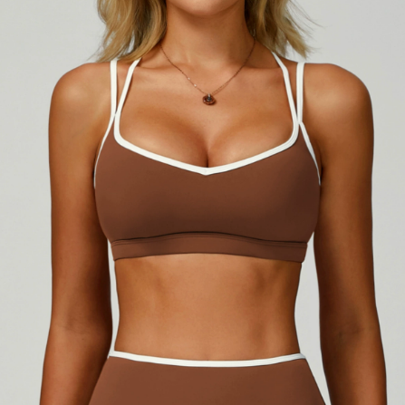 Double strap contrast bra