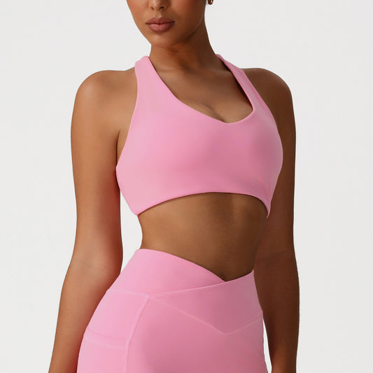 Cross back sports bra