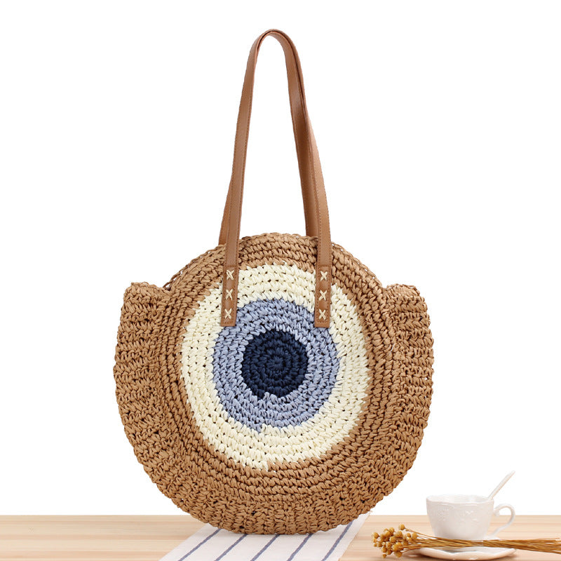 Straw shoulder bag