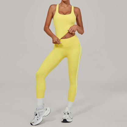 Nude Feel Yoga Suit High Waist Tight Yoga Clothes Women Quick Drying Running Outdoors Sports Fitness Clothes Two Piece Set