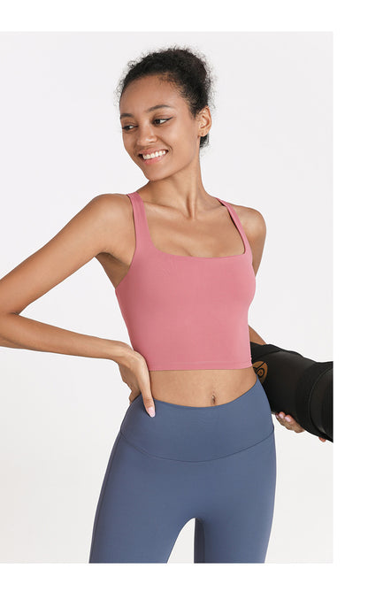 Cross back sports bra