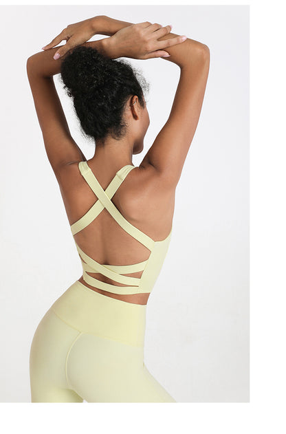 Cross back sports bra
