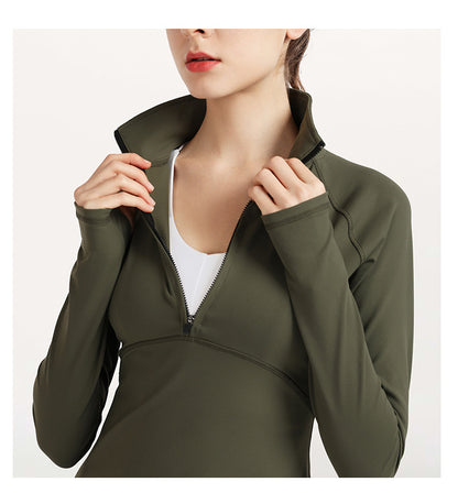 Full sleeve zip front top