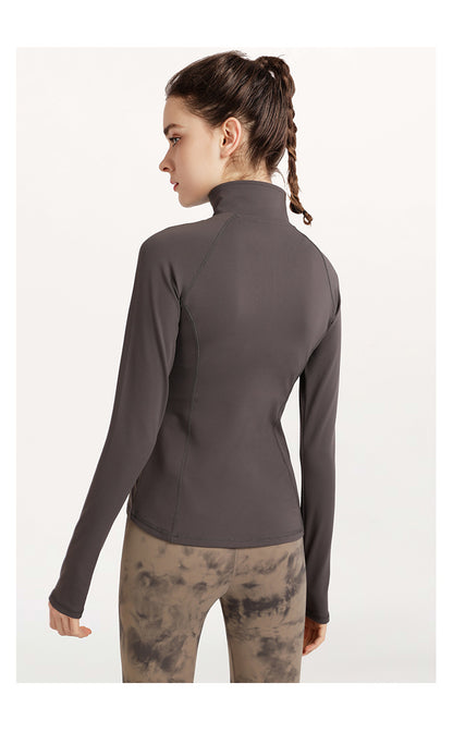 Full sleeve zip front top
