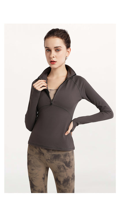 Full sleeve zip front top