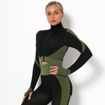 Zip front cropped top