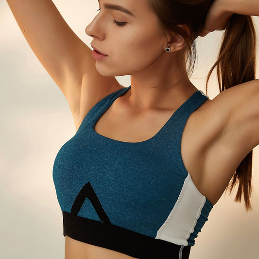 Contrast panel sports bra