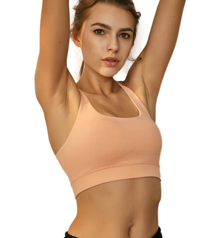Cross back high support bra