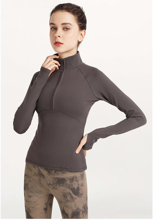 Full sleeve zip front top