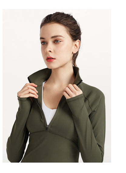 Full sleeve zip front top