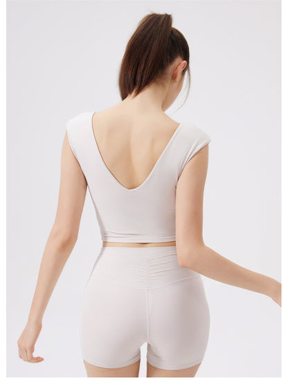 V neck cropped vest