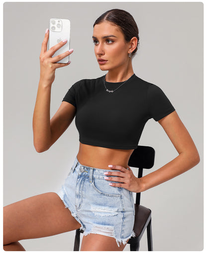 Short sleeve cropped top