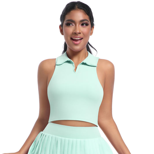 Collared cropped top