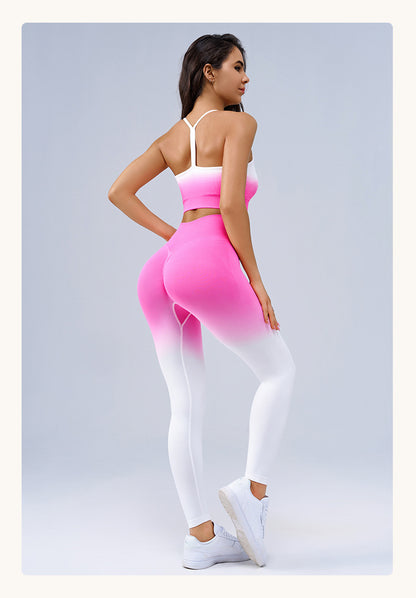 Matching ombre bra and leggings set