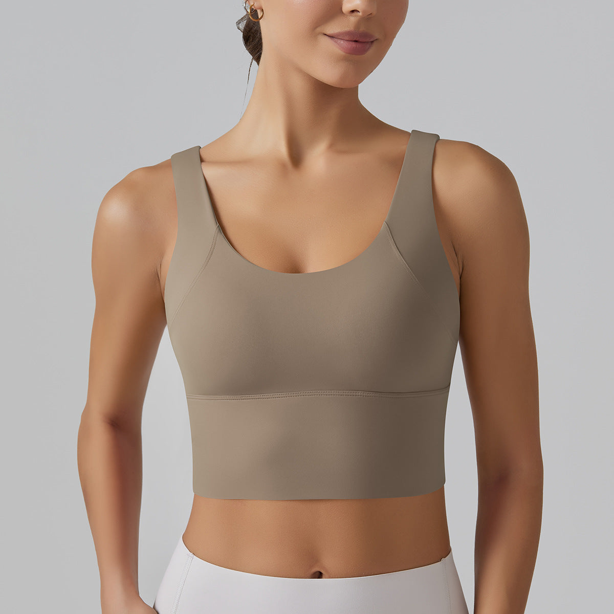 Seamless deep back sports bra
