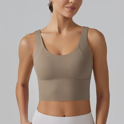 Seamless deep back sports bra