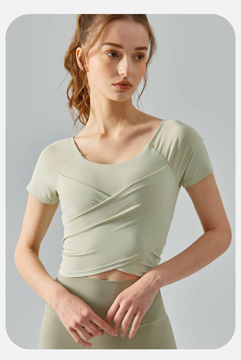 Cropped short sleeve top