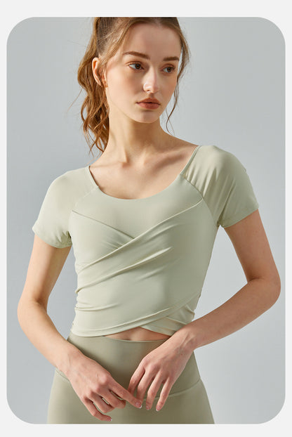 Cropped short sleeve top