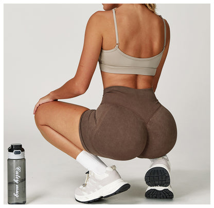 Stone Washed hip shaping shorts