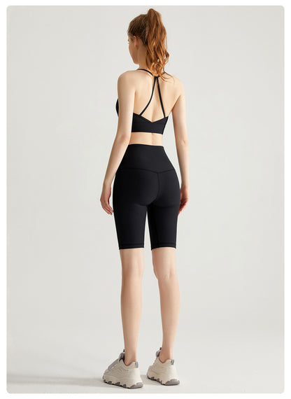 Sports bra and cycling shorts set