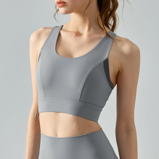 Contrast detail high support bra
