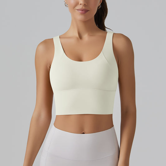 Seamless deep back sports bra