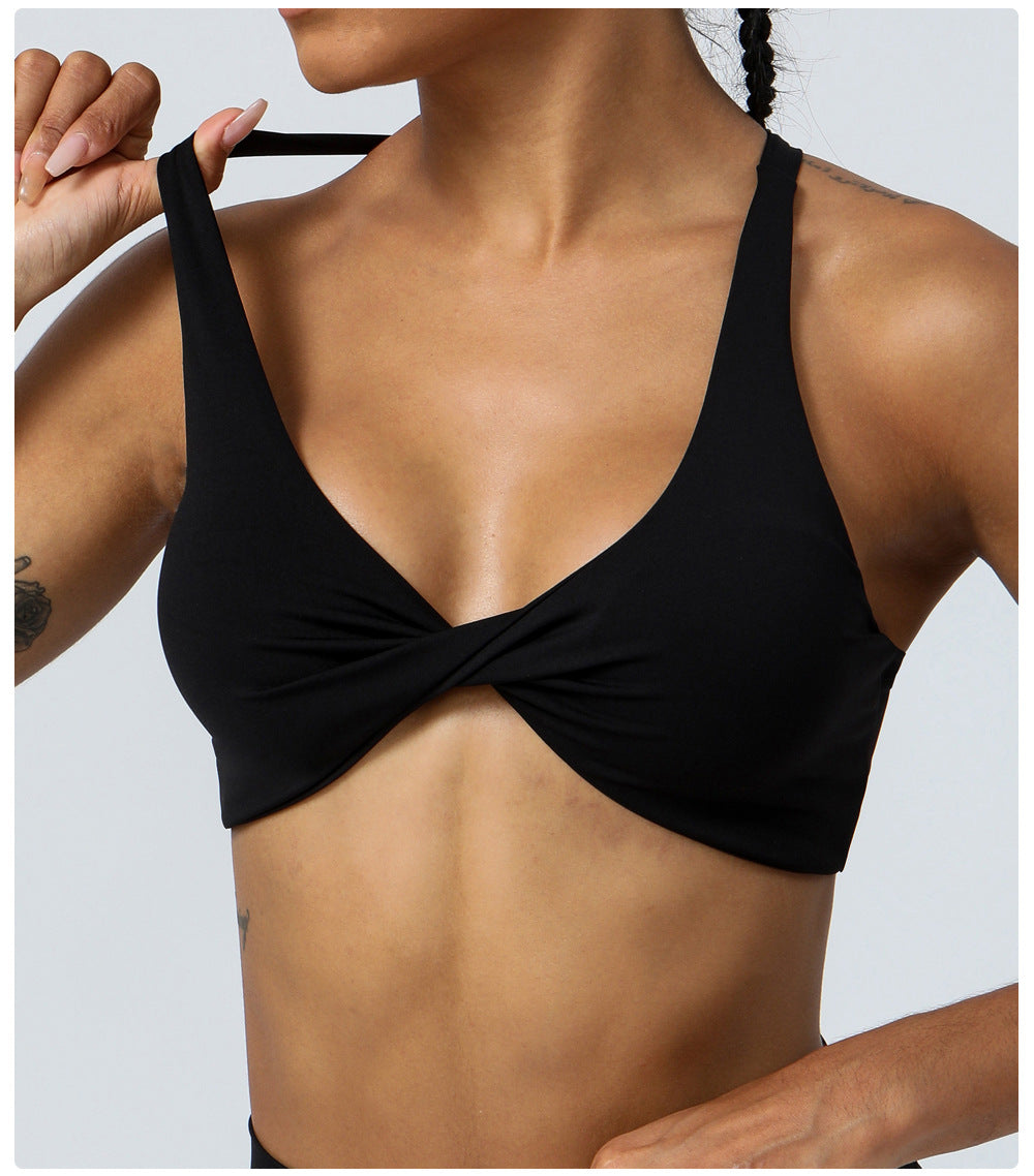 Cross back sports bra
