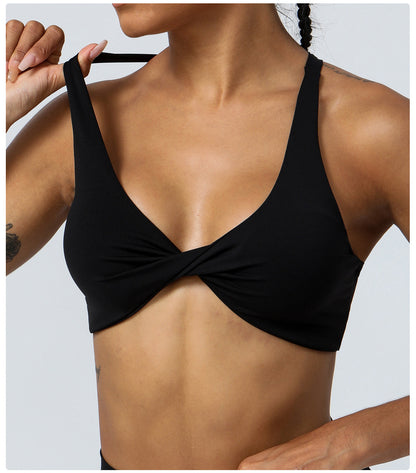 Cross back sports bra