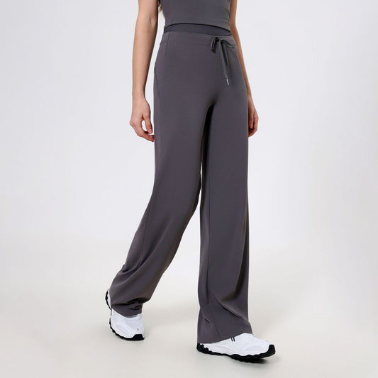 High waist trousers with drawstrings