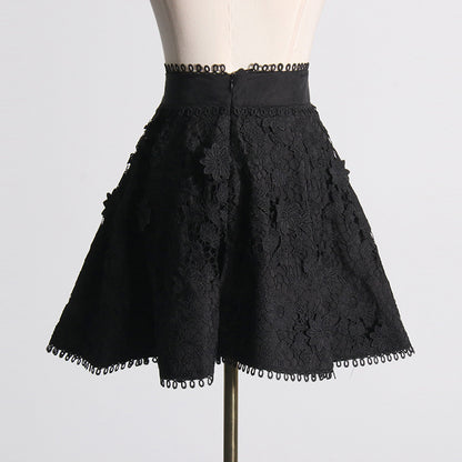 Embroidered lace skirt and top set