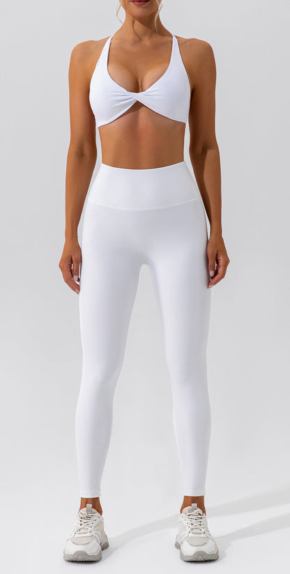 Twisted front sports bra