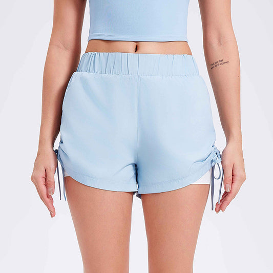 Running shorts with drawstring