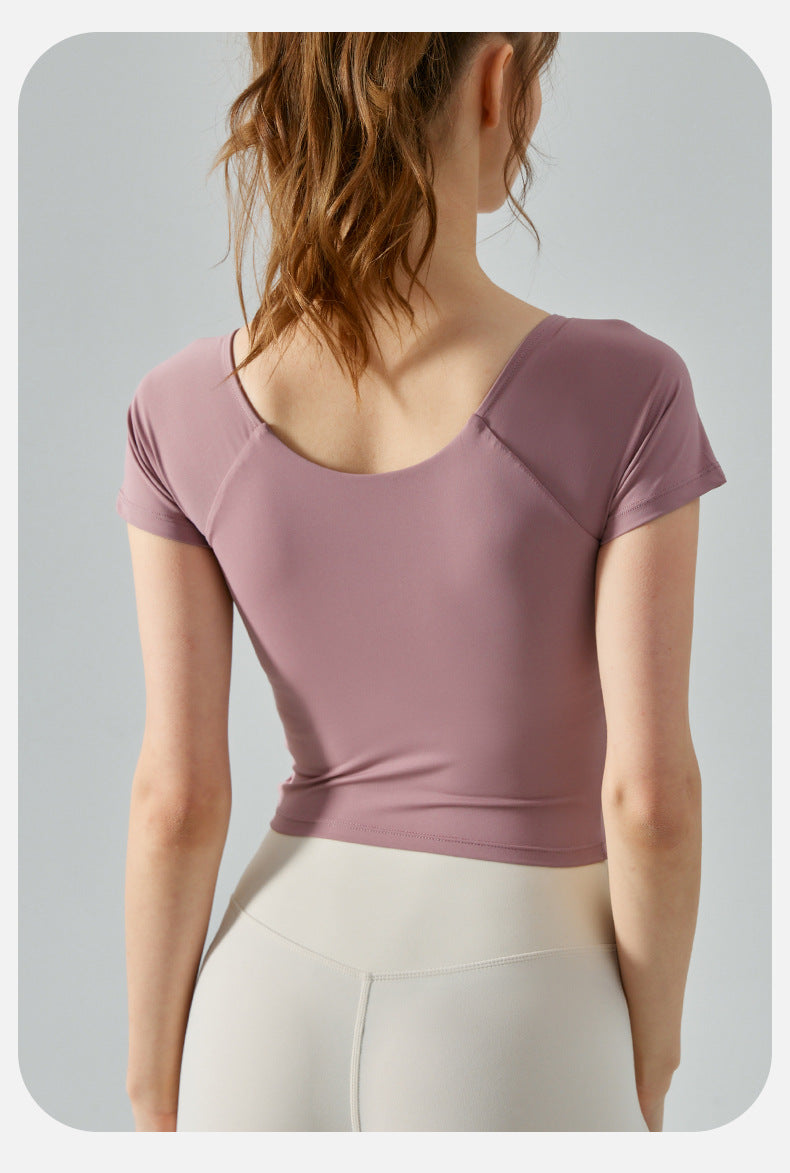 Cropped short sleeve top