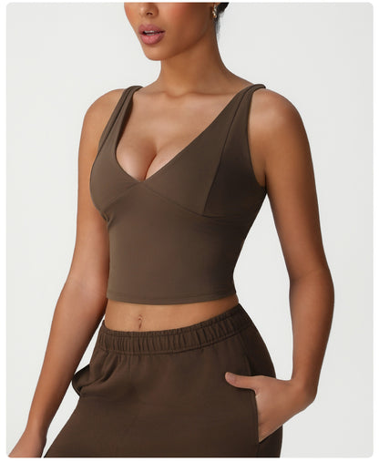 V neck medium support top